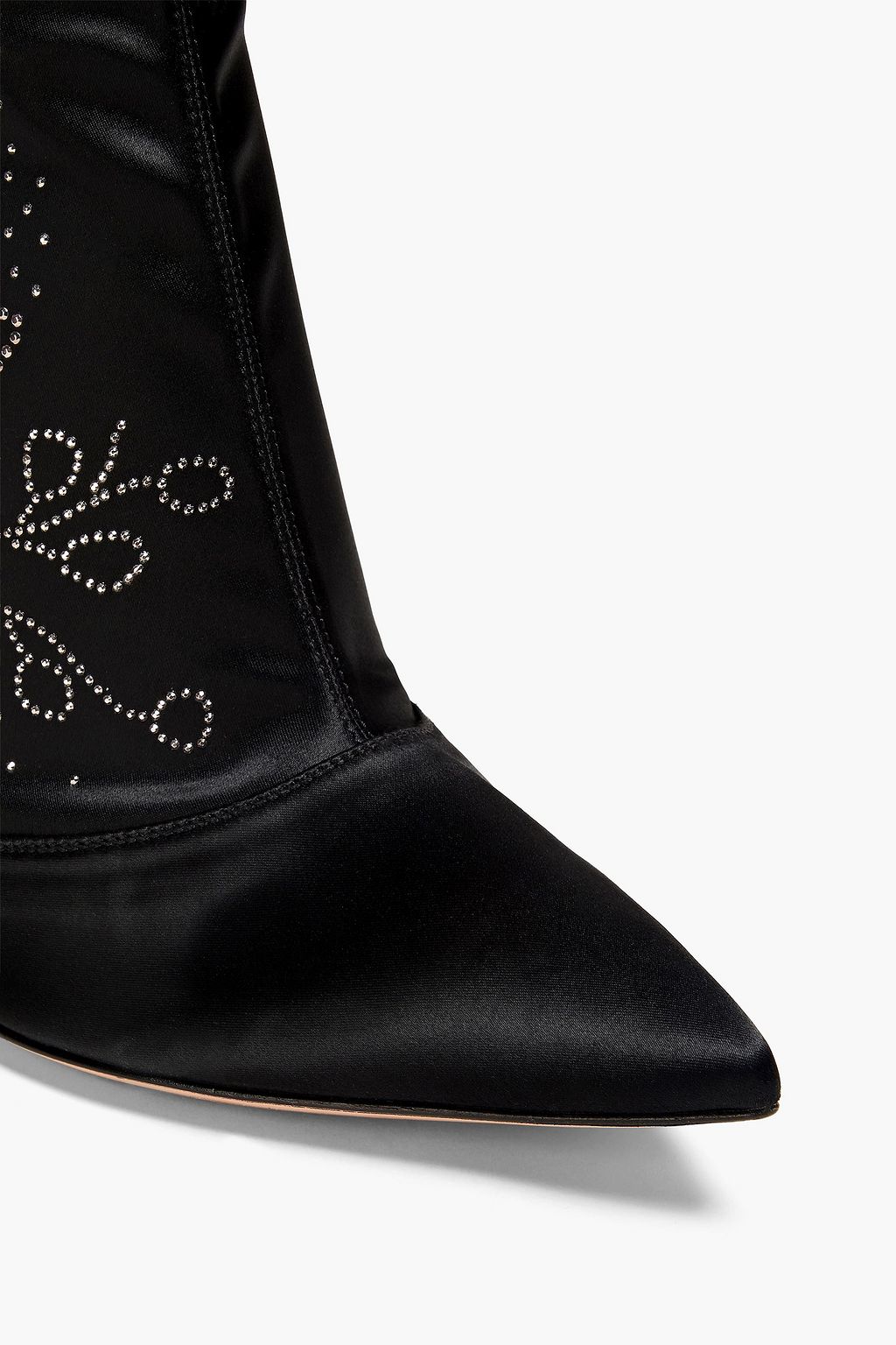 GIANVITO ROSSI Embellished stretch-satin sock boots