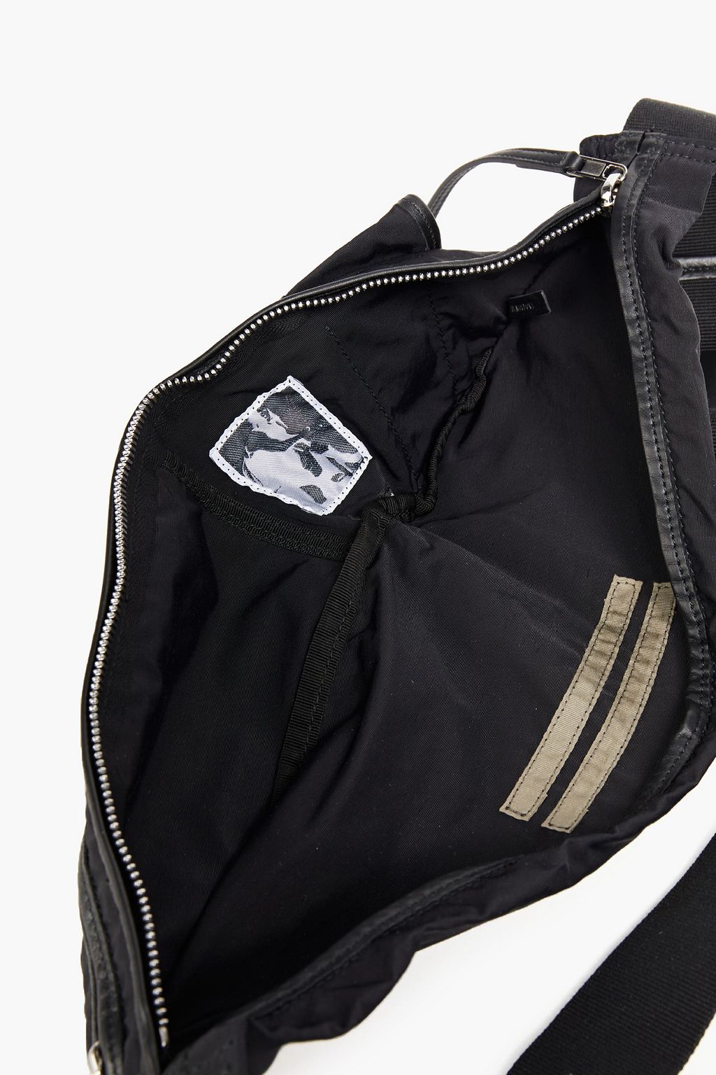 DRKSHDW BY RICK OWENS Leather-trimmed appliquéd shell belt bag