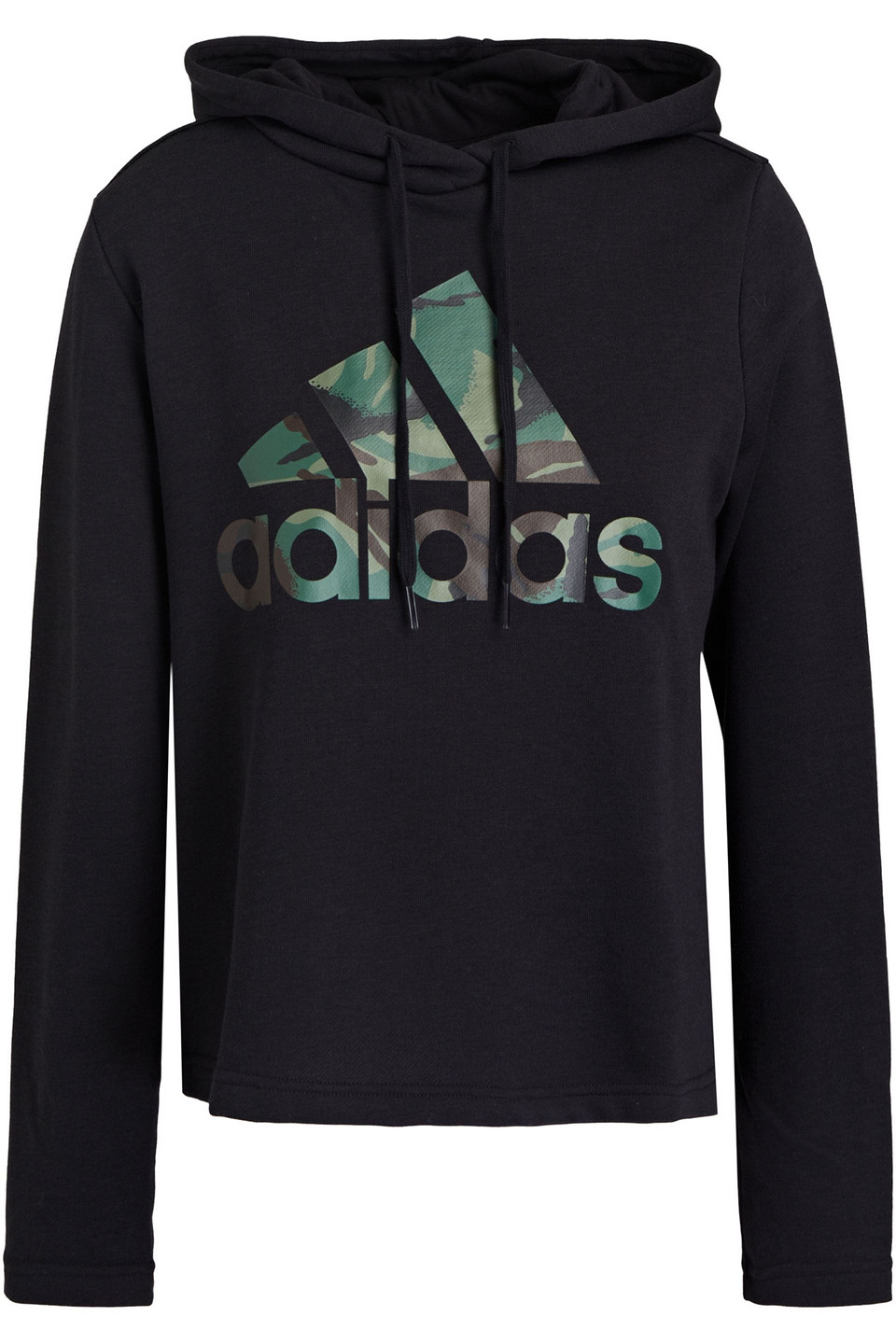 Adidas Originals Logo-print French Cotton-blend Terry Hoodie In Black