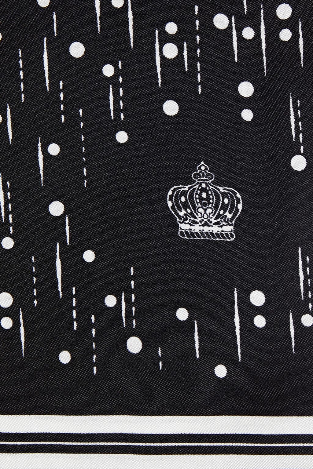 DOLCE&GABBANA Tasseled printed silk-twill scarf