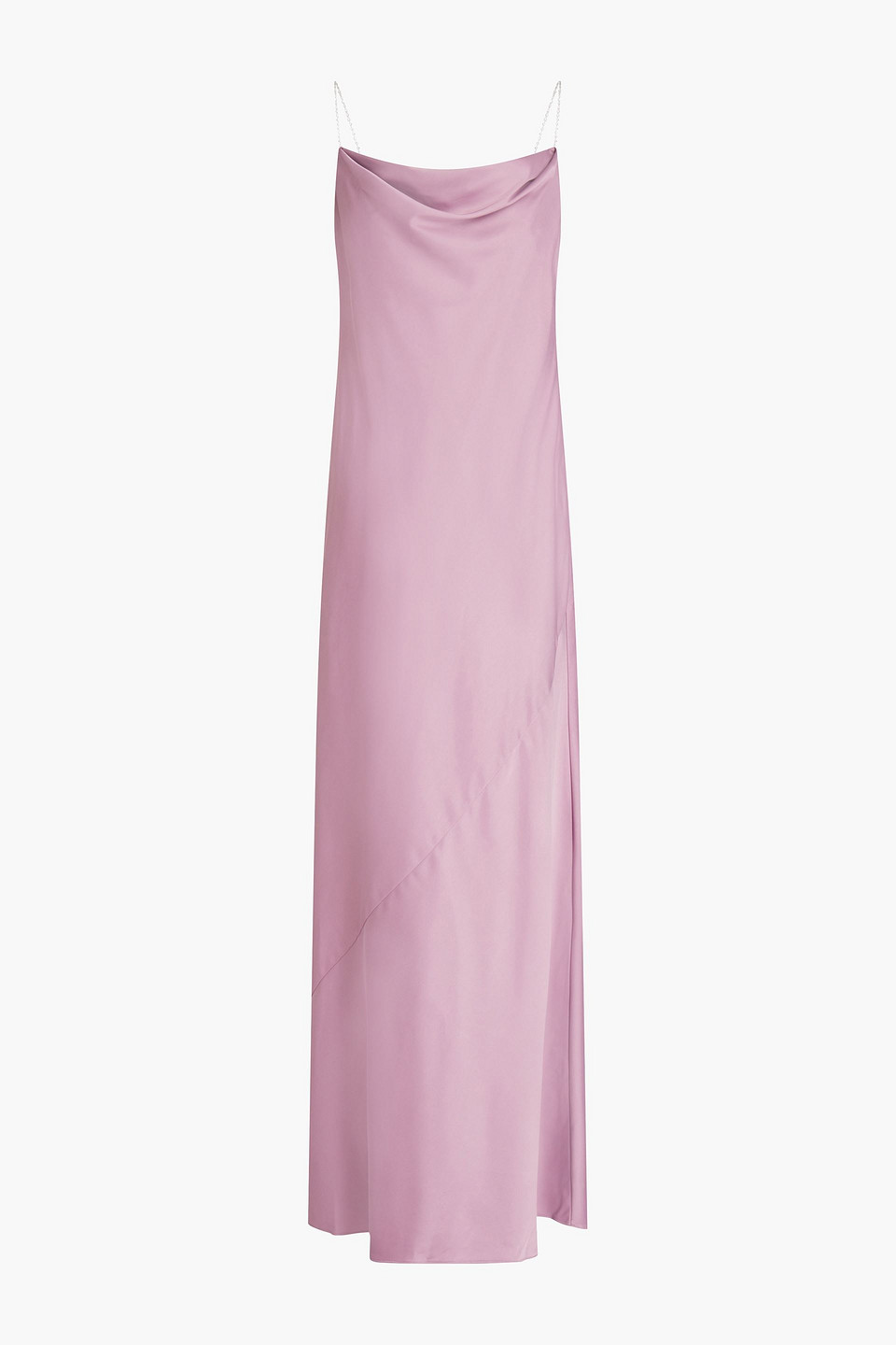 Aidan Mattox Crystal-embellished draped stretch-satin gown