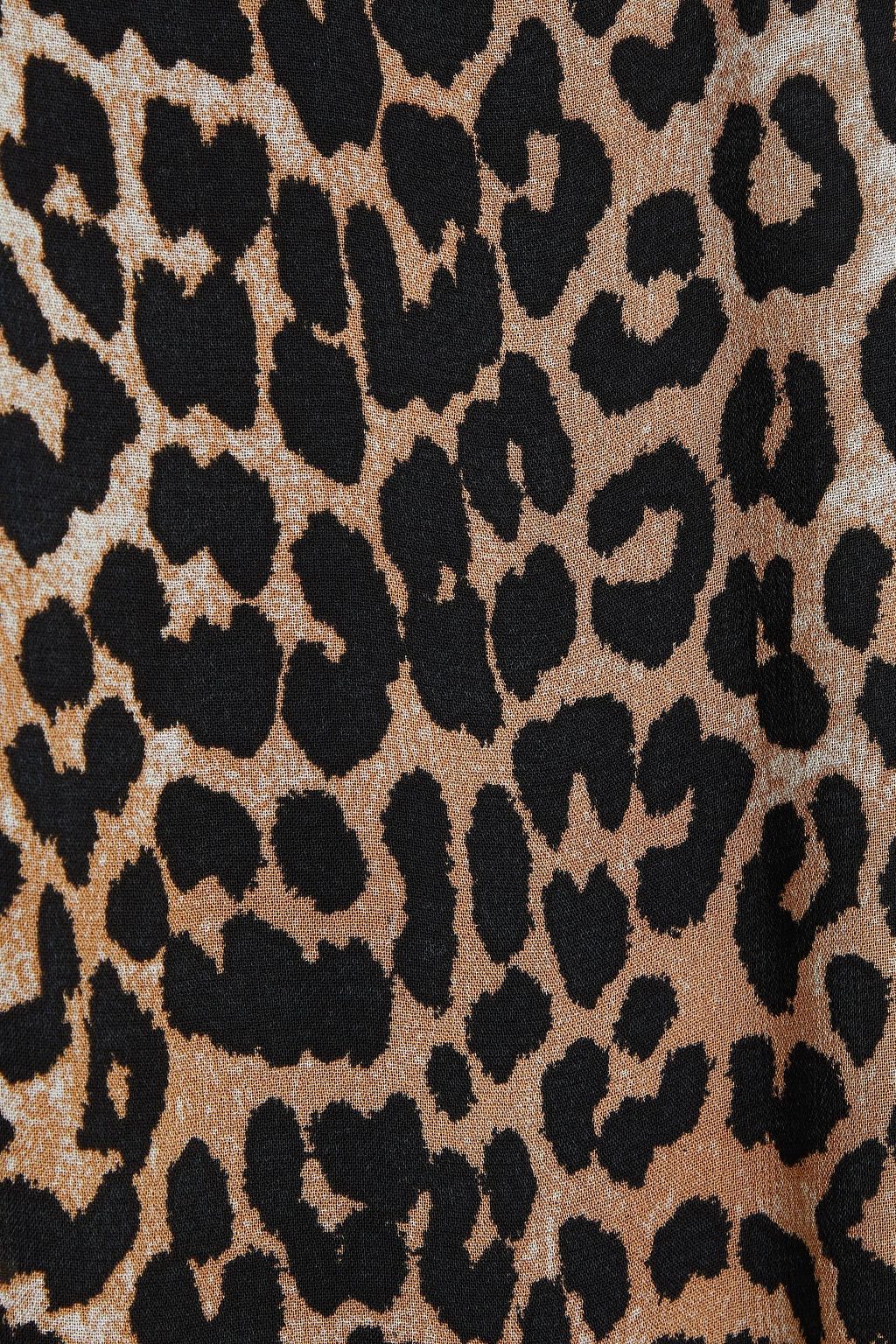 GANNI Leopard-print chiffon wrap blouse