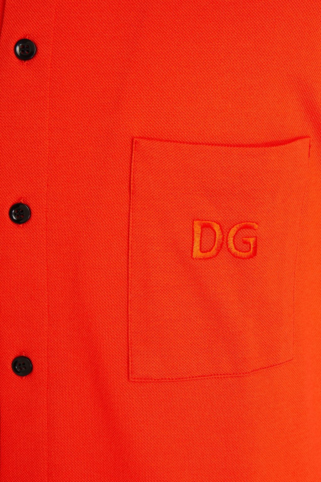 DOLCE & GABBANA Logo-embroidered cotton-piqué shirt