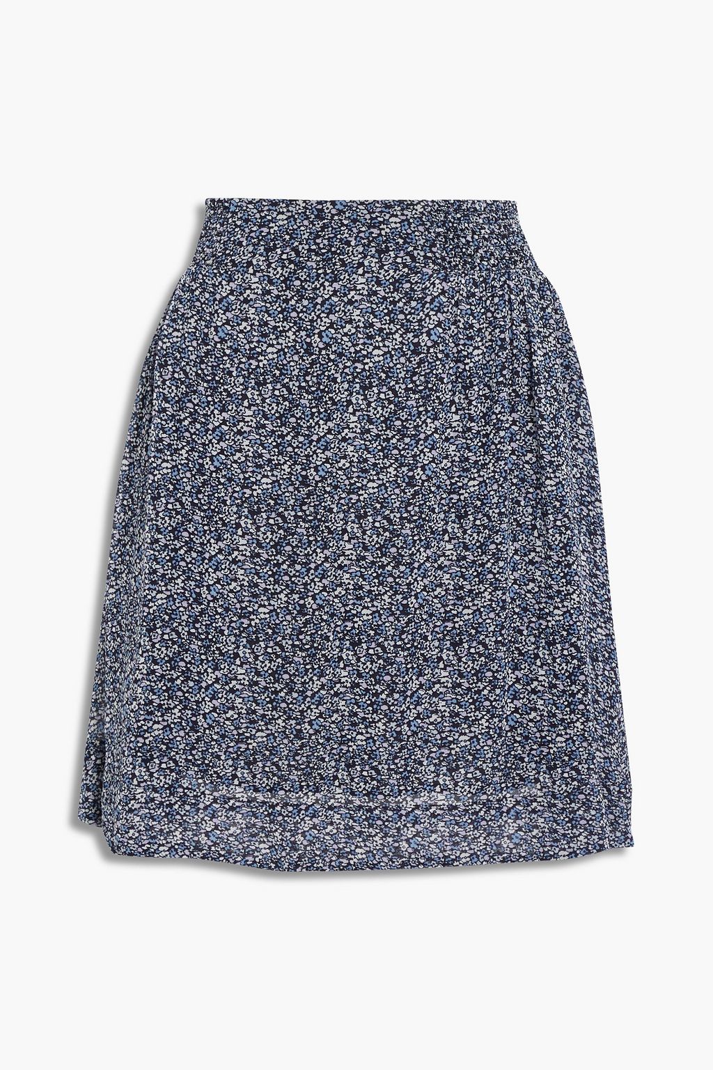 GANNI Shirred floral-print georgette mini skirt | THE OUTNET