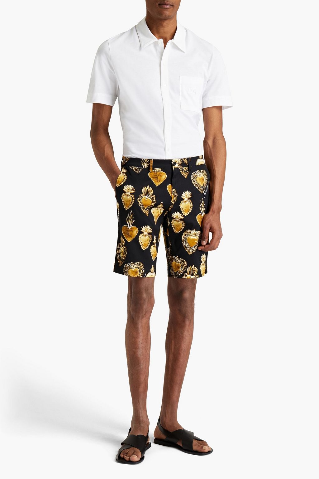 DOLCE & GABBANA Printed stretch-cotton twill shorts