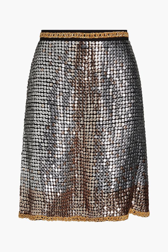 Embellished tulle mini skirt