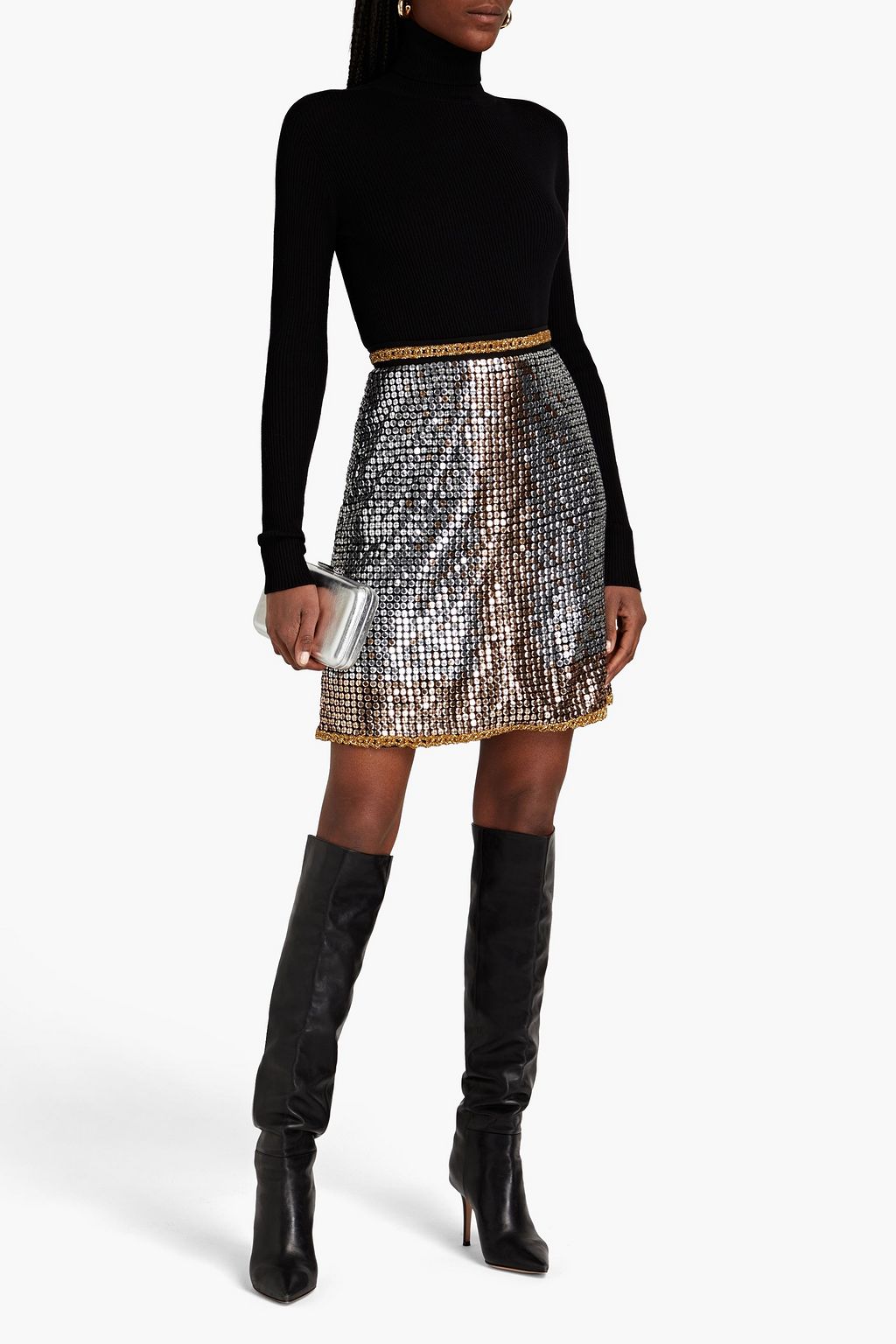 ELIE SAAB Embellished tulle mini skirt