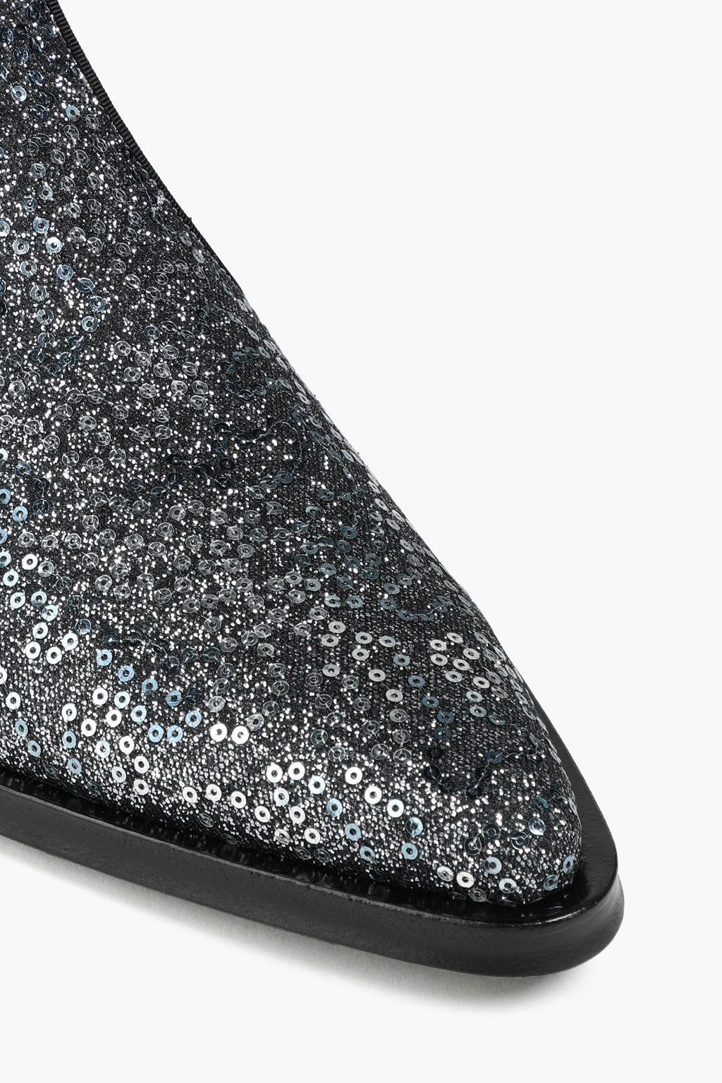 DOLCE & GABBANA Embellished metallic canvas Chelsea boots