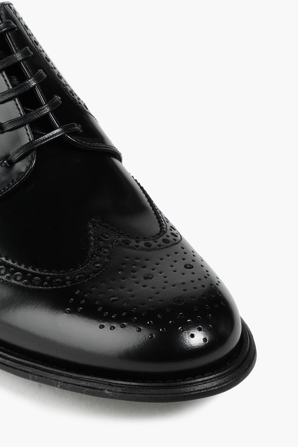 DOLCE & GABBANA Perforated polished leather derby shoes