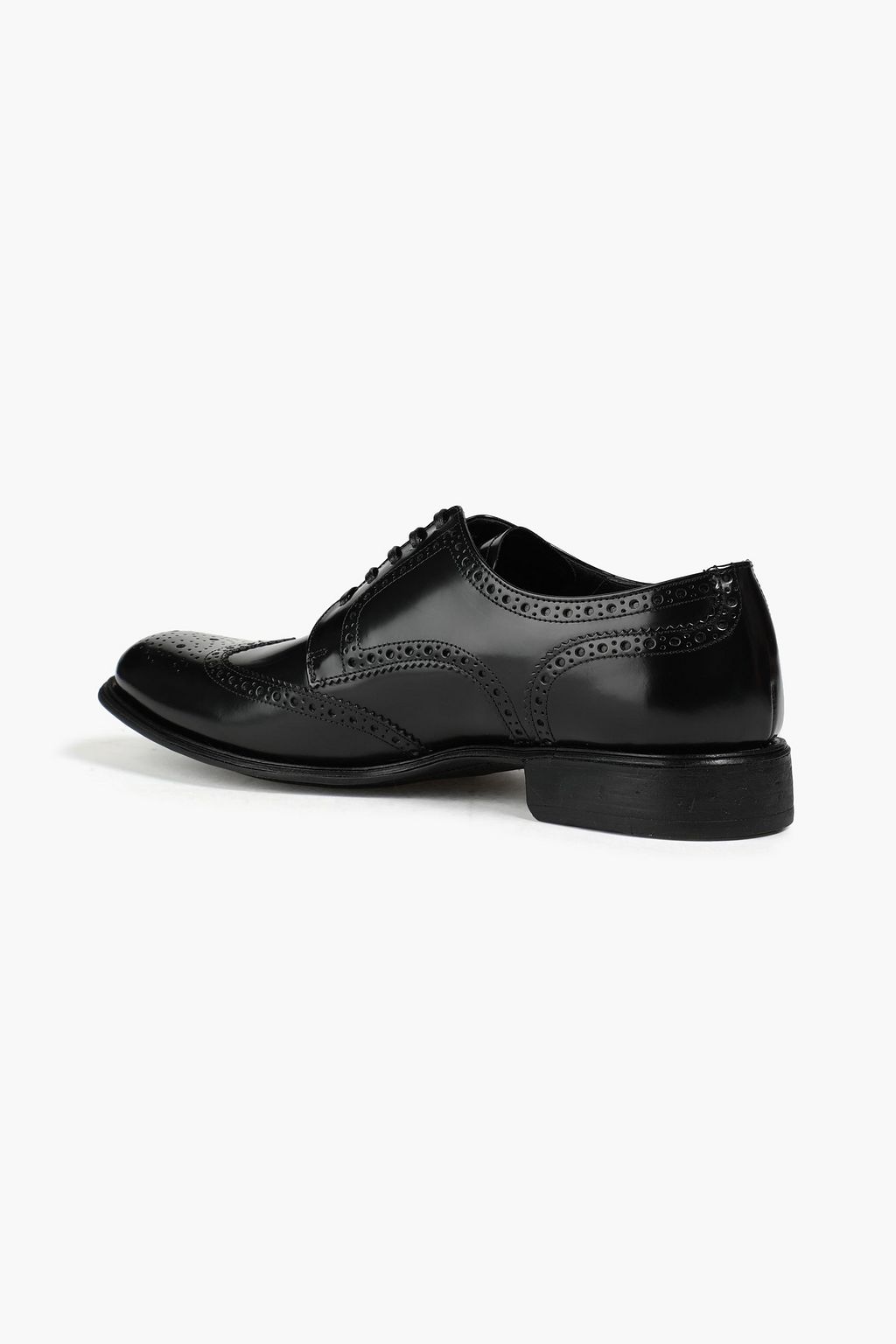 DOLCE & GABBANA Perforated polished leather derby shoes