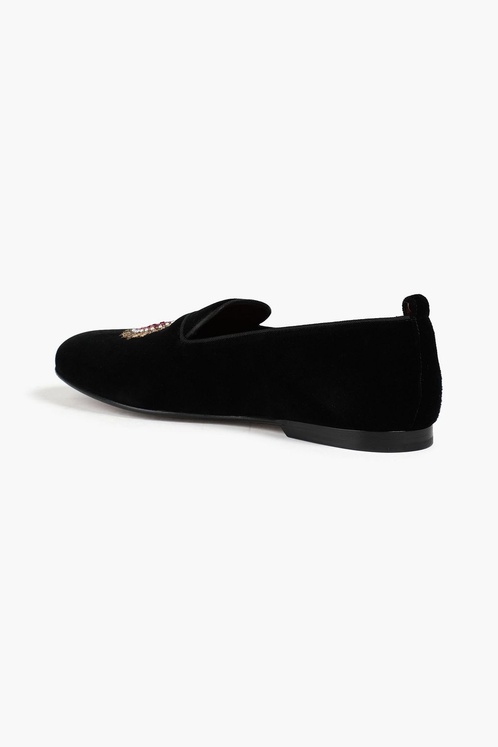 DOLCE & GABBANA Embellished velvet slippers