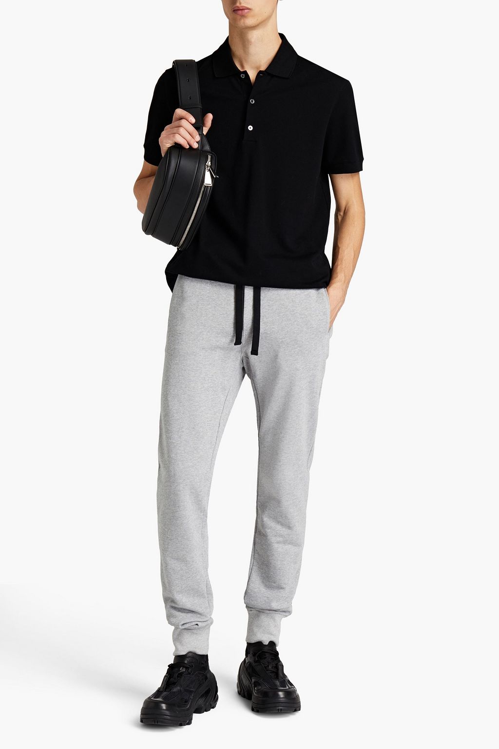 DOLCE&GABBANA Mélange French cotton-terry sweatpants