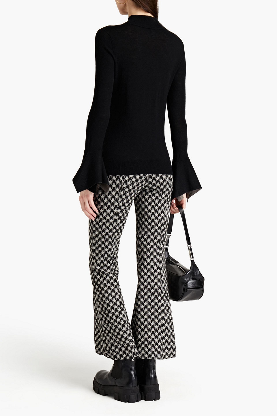  Rosetta Getty - Jacquard-knit Kick-flare Pants - Black - Xs 