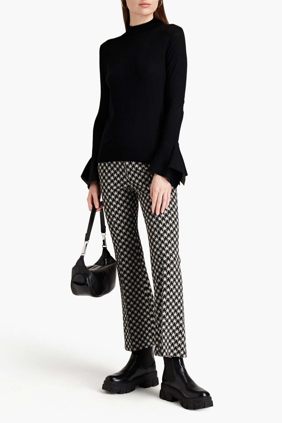  Rosetta Getty - Jacquard-knit Kick-flare Pants - Black - Xs 
