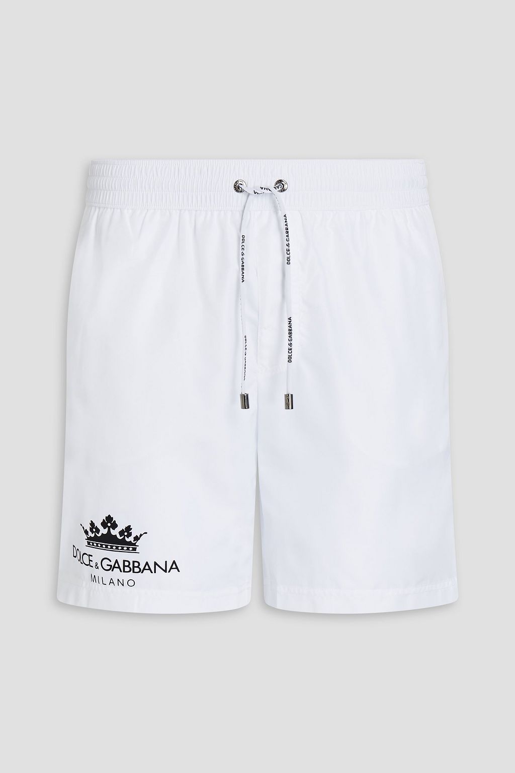 White Mid-length logo-print swim shorts 