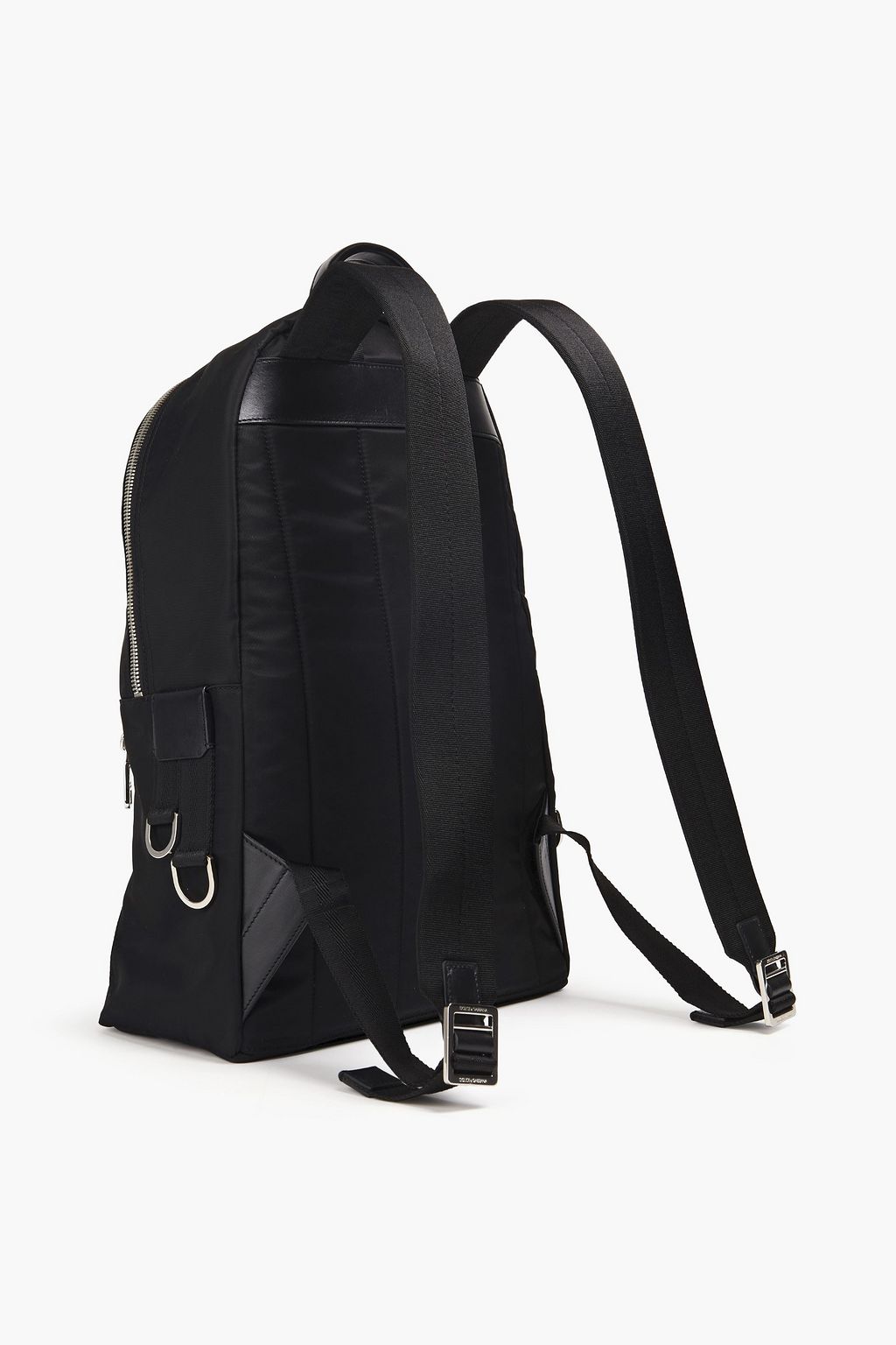 DOLCE & GABBANA Appliquéd leather and shell backpack