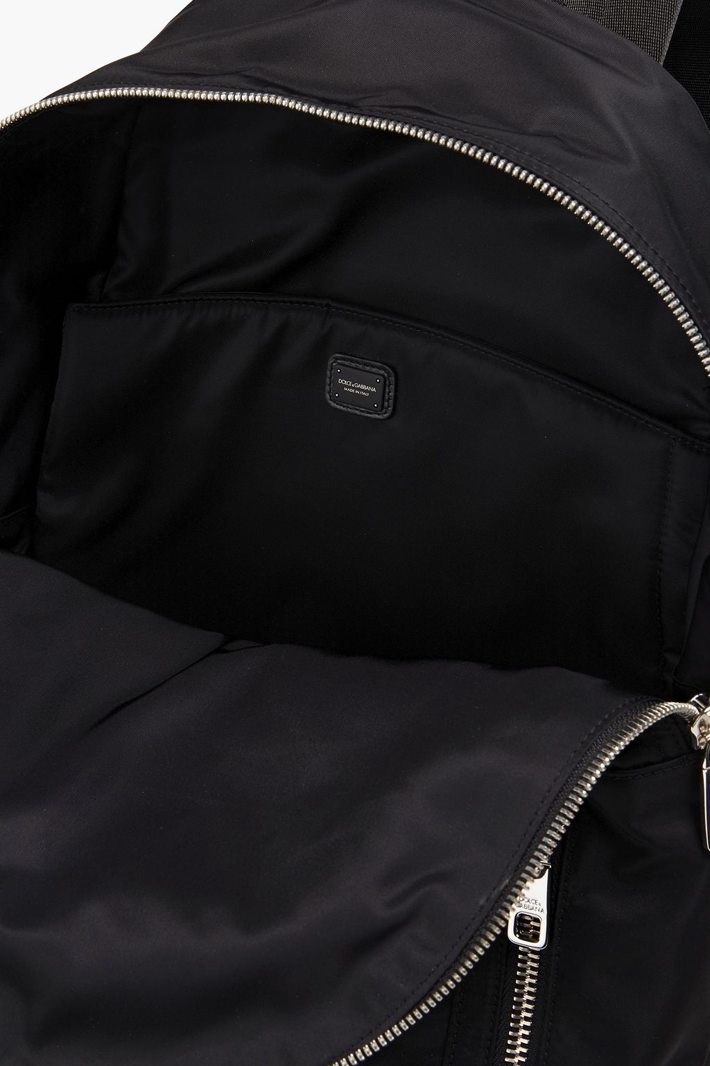 DOLCE & GABBANA Appliquéd leather and shell backpack