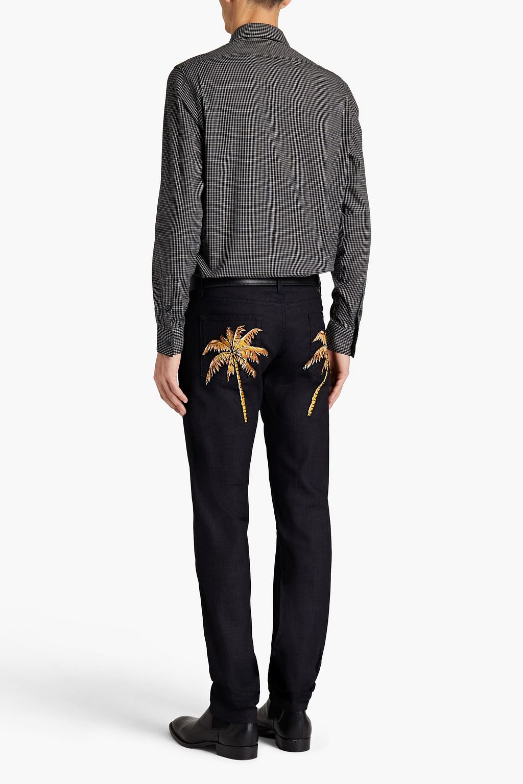 DOLCE & GABBANA Slim-fit embroidered denim jeans