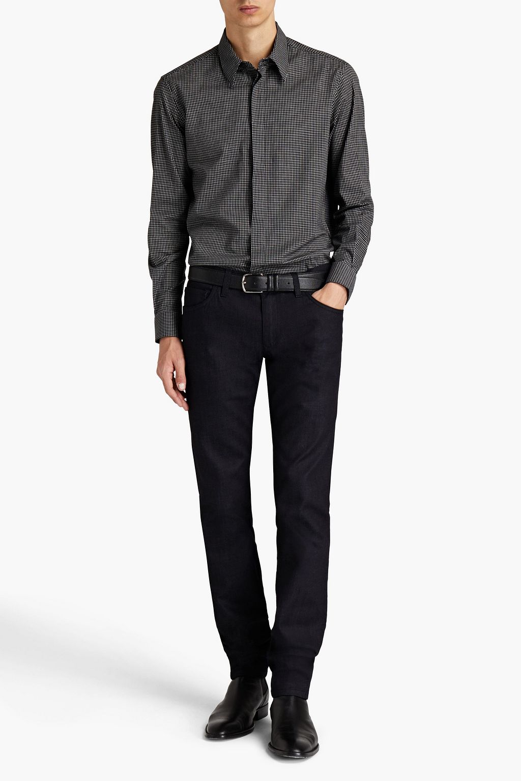 DOLCE & GABBANA Slim-fit embroidered denim jeans