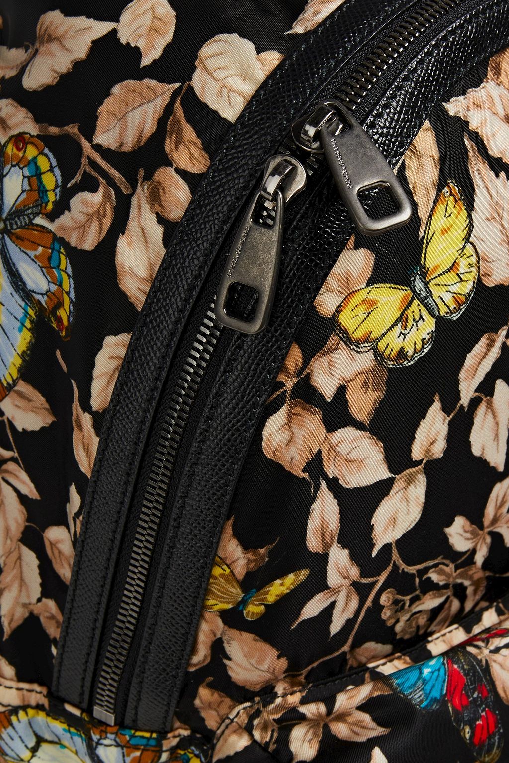 DOLCE & GABBANA Leather-trimmed printed shell backpack