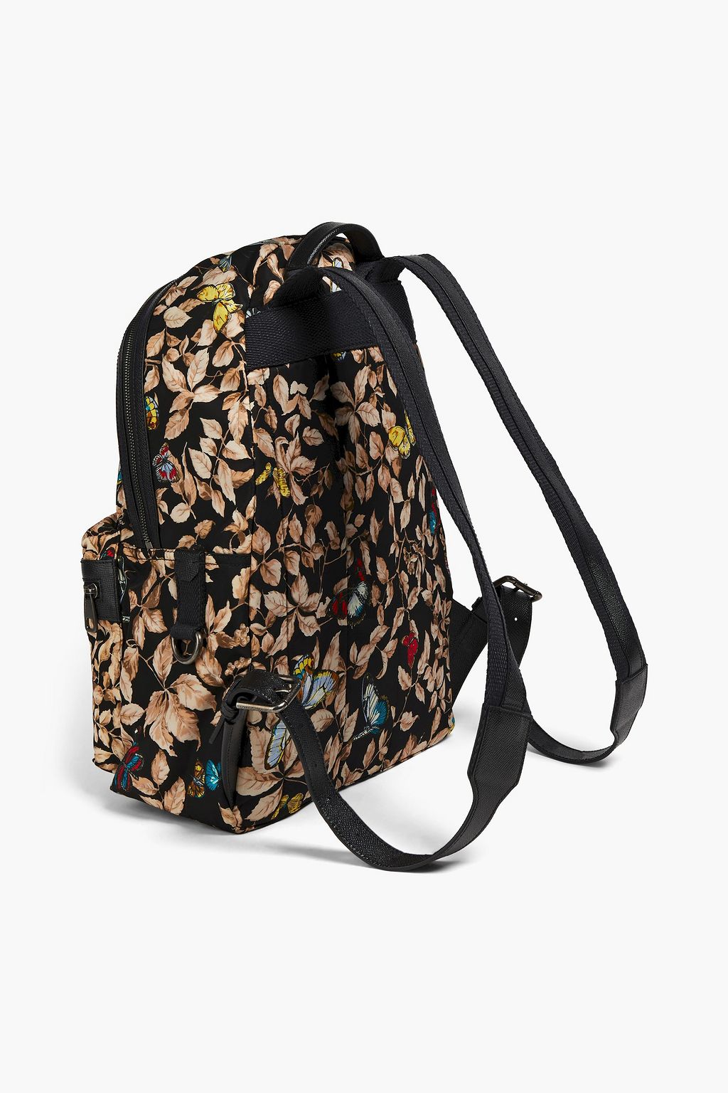 DOLCE & GABBANA Leather-trimmed printed shell backpack