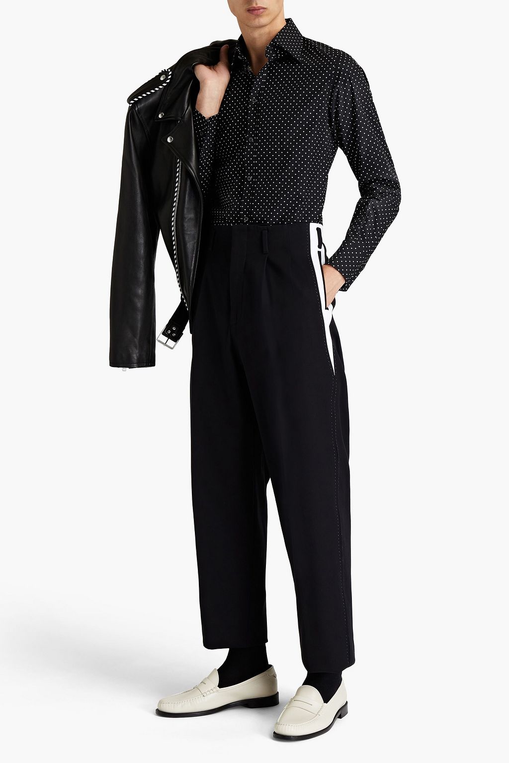 DOLCE & GABBANA Polka-dot cotton-poplin shirt
