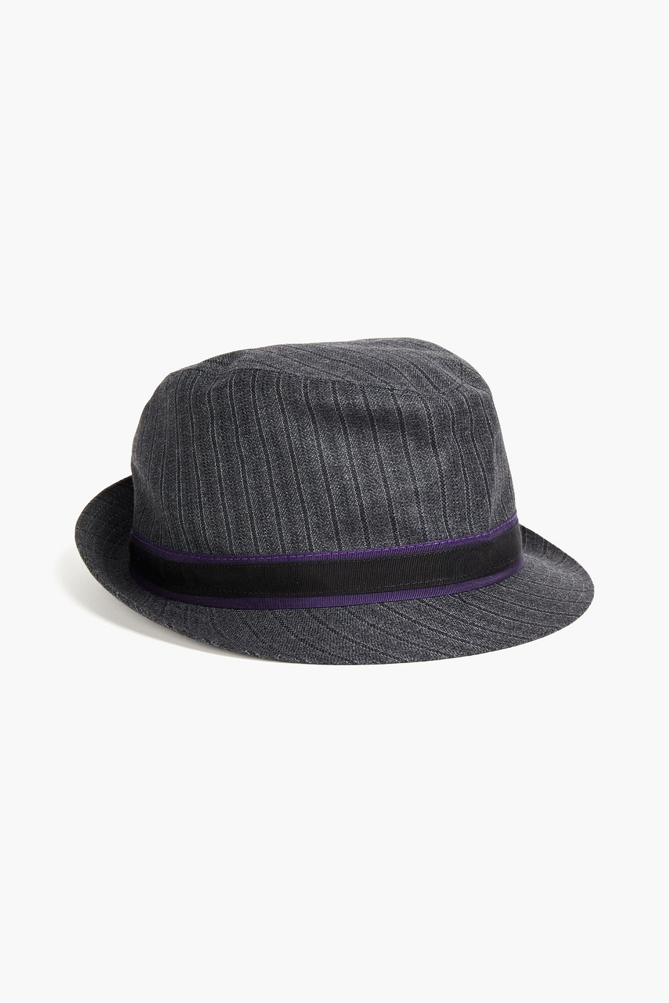 Dolce & Gabbana Striped Wool Bowler Hat In Dark Grey