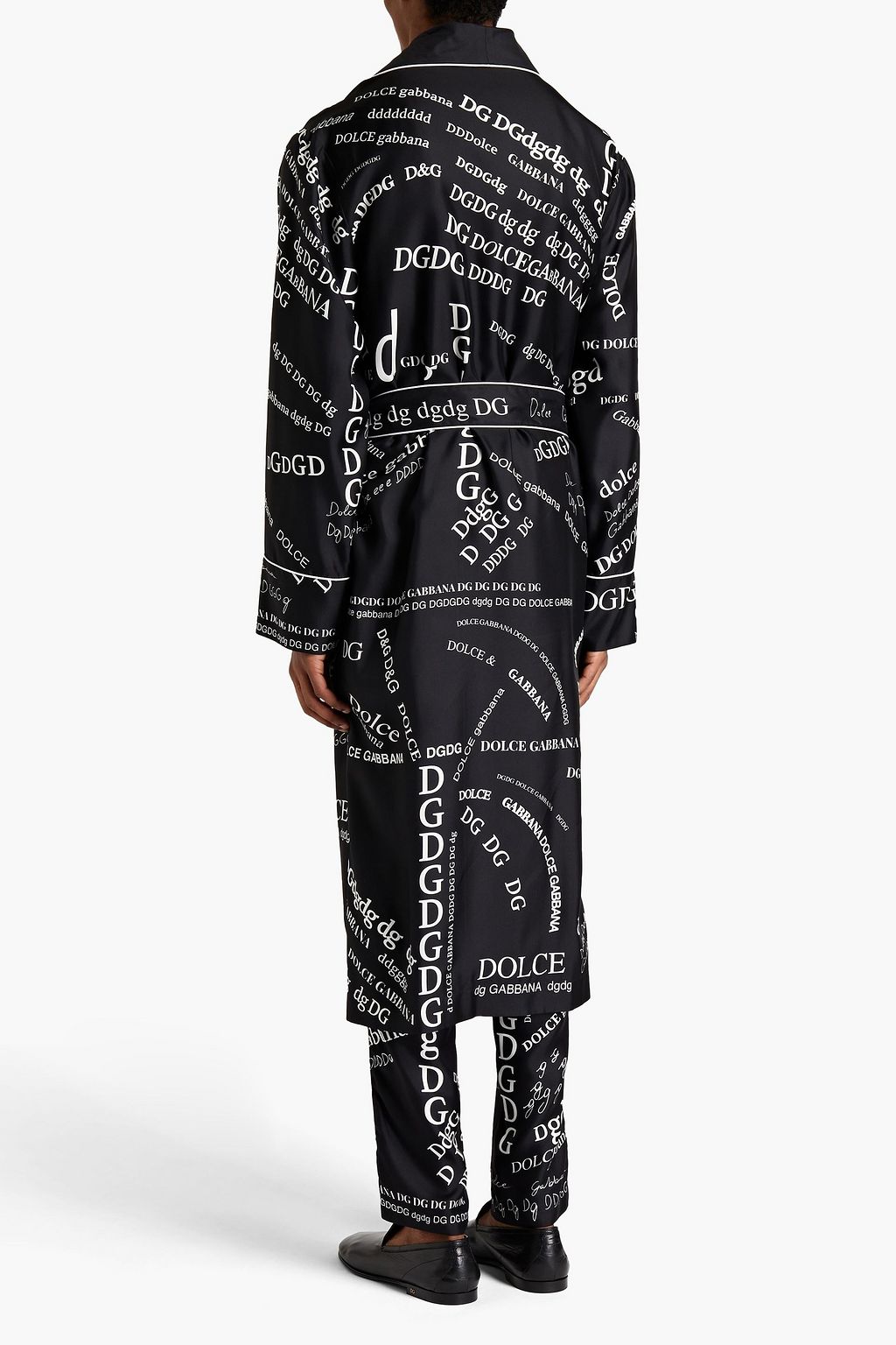 DOLCE&GABBANA Logo-print silk-twill coat