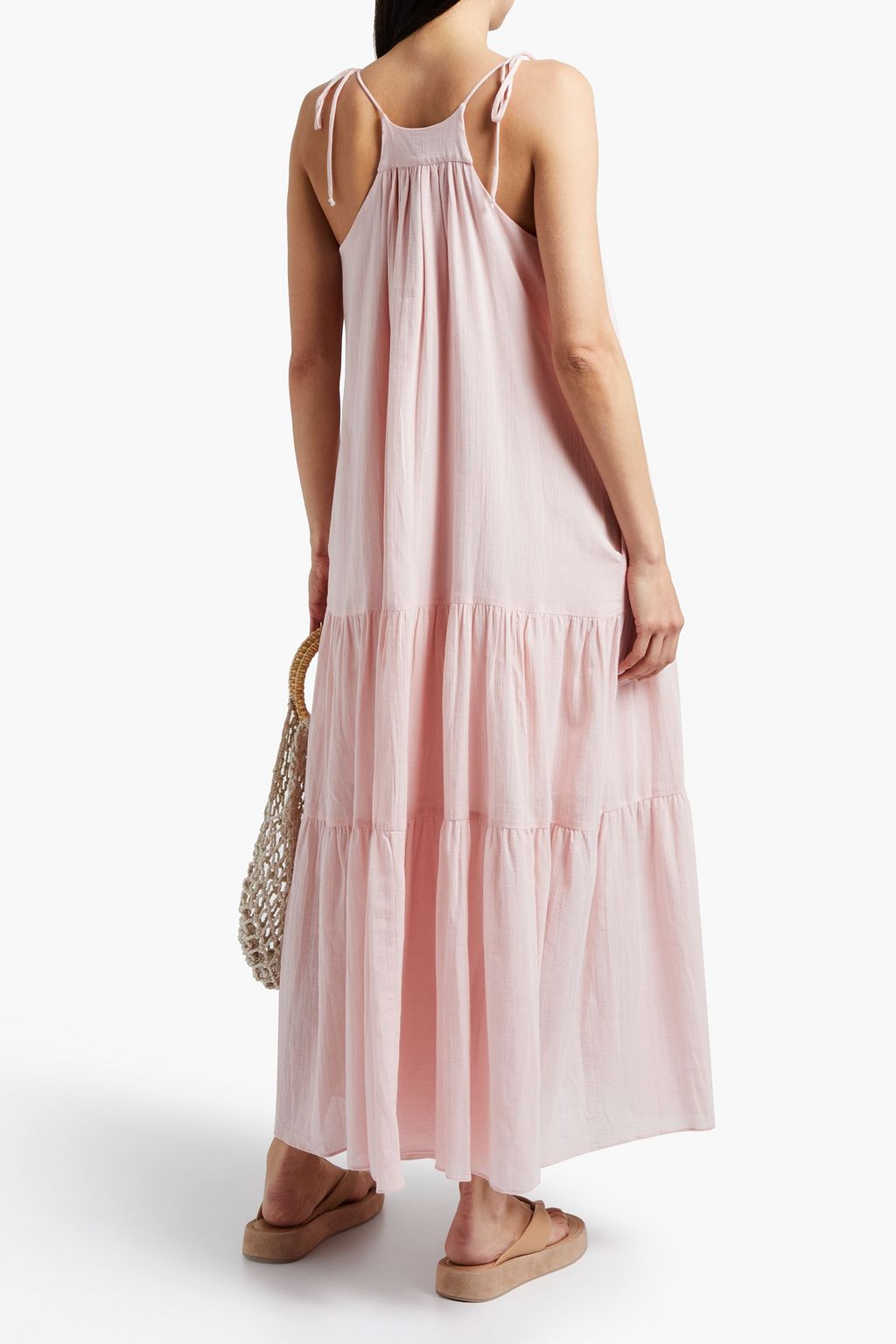 LOUP CHARMANT Tiered cotton-gauze midi dress