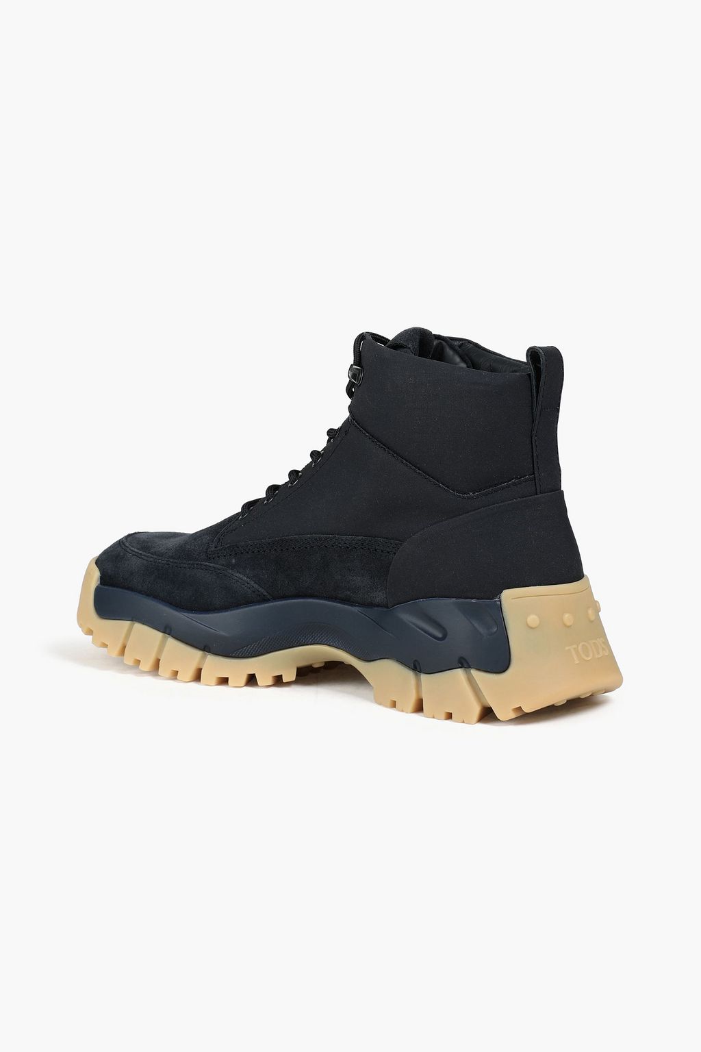 TOD'S Suede and techno fabric hiking boots