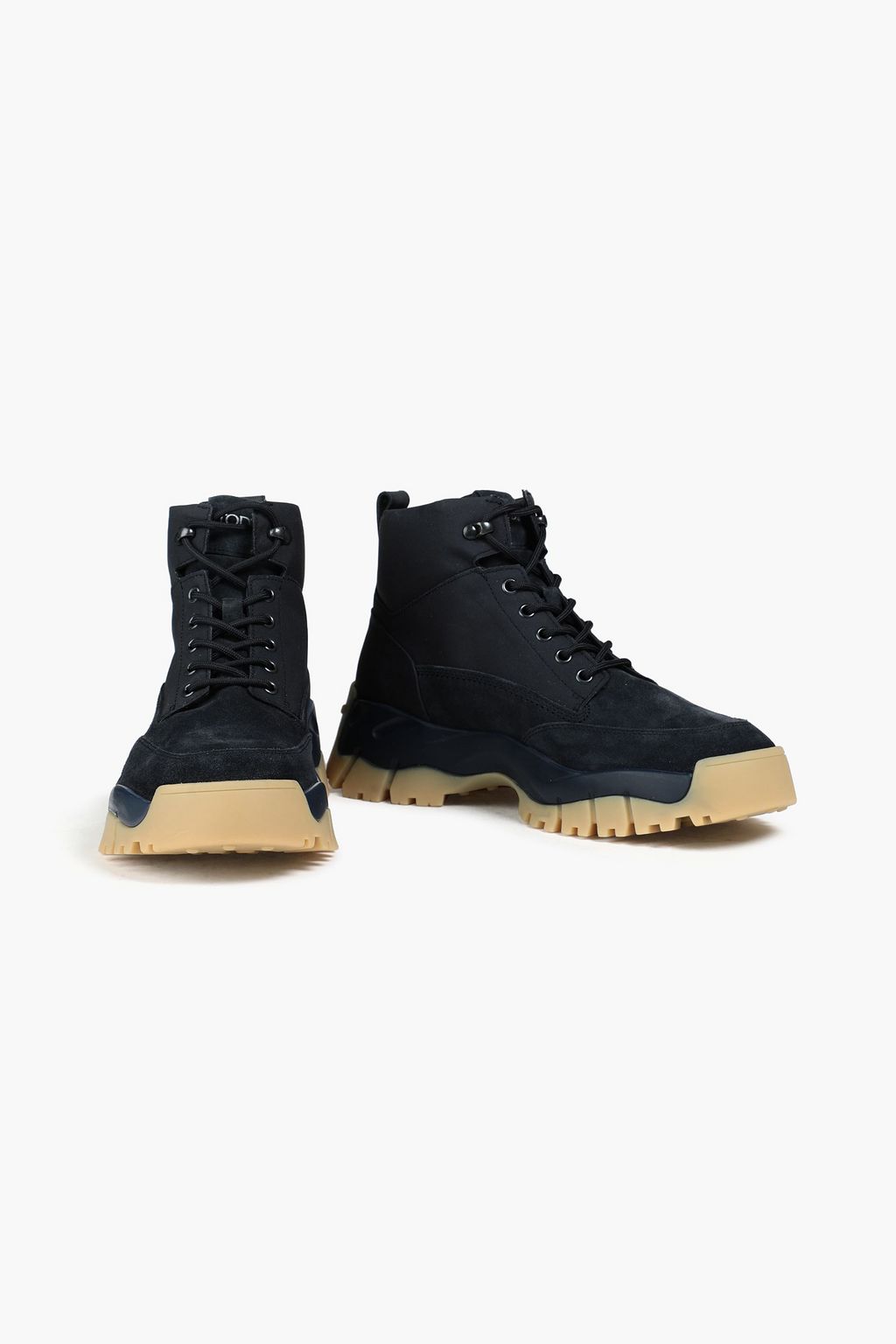TOD'S Suede and techno fabric hiking boots