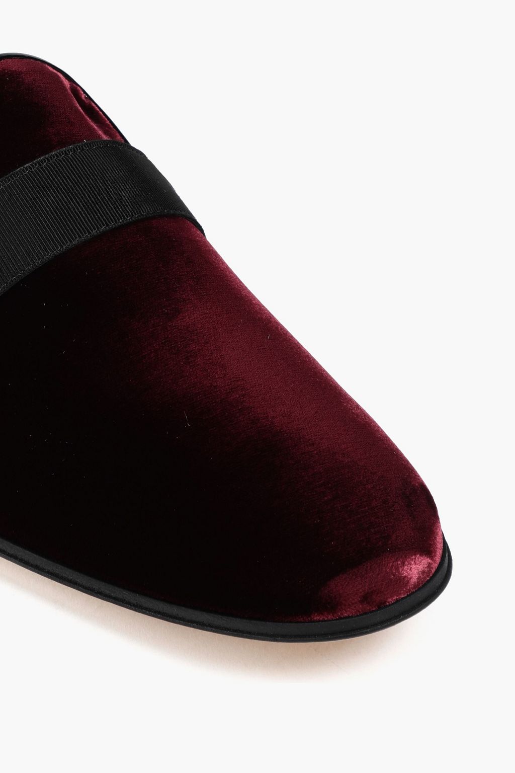 TOD'S حذاء لوفر من المخمل بحواف من نسيج غروغران