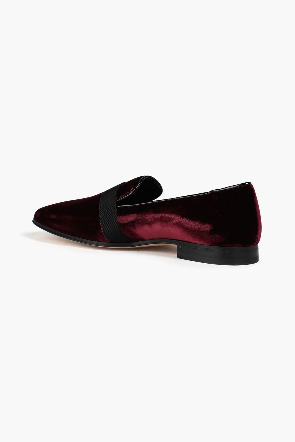 TOD'S حذاء لوفر من المخمل بحواف من نسيج غروغران
