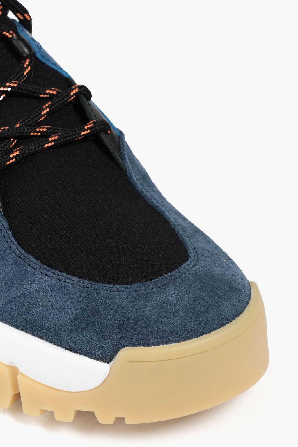 TOD'S Suede, leather and stretch-knit high-top sneakers