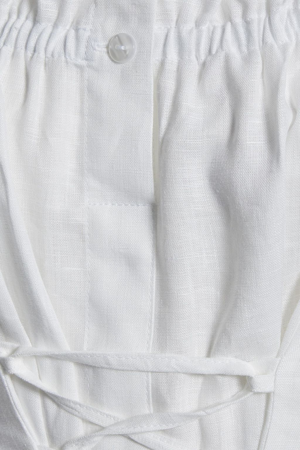 SLEEPER Lace-up linen midi dress