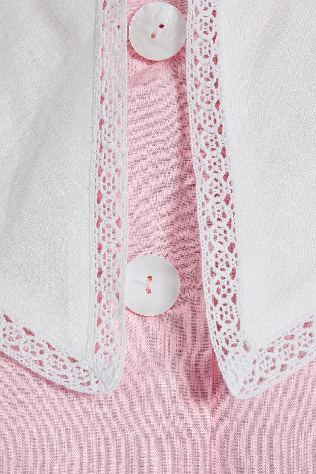 SLEEPER Marie lace-trimmed linen mini dress