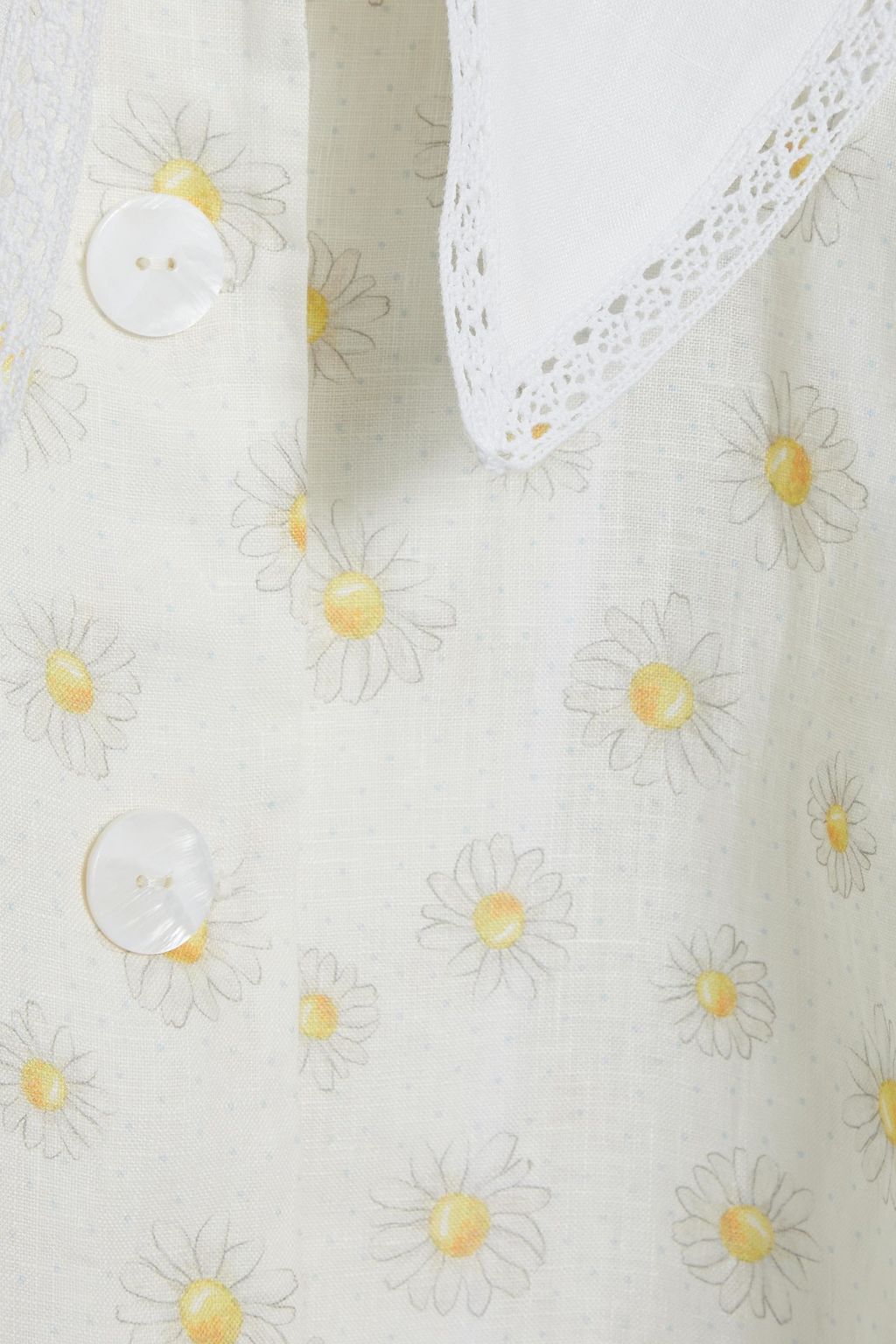 SLEEPER Marie lace-trimmed printed linen mini dress