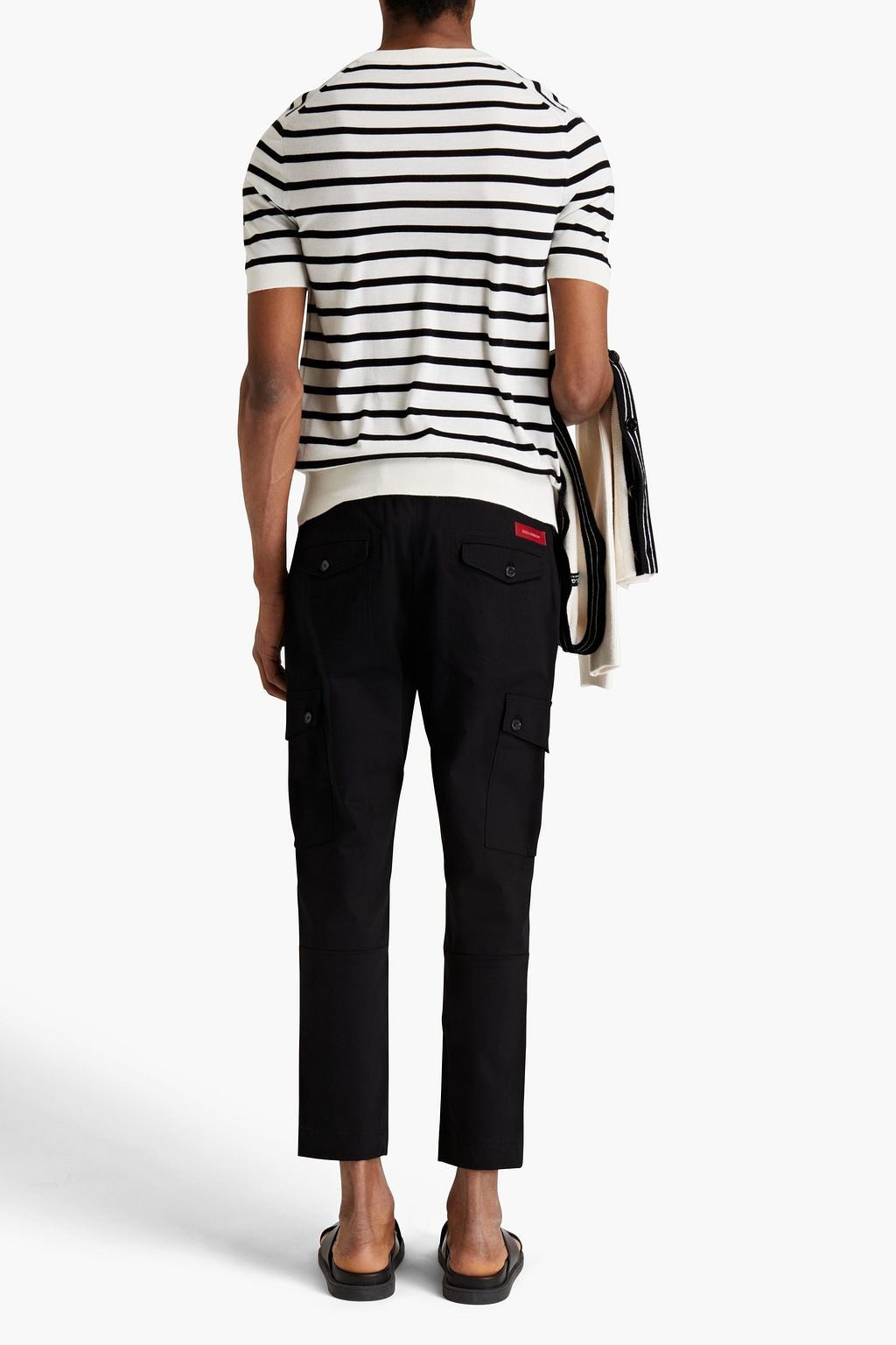 DOLCE & GABBANA Cropped cotton-blend moleskin cargo pants