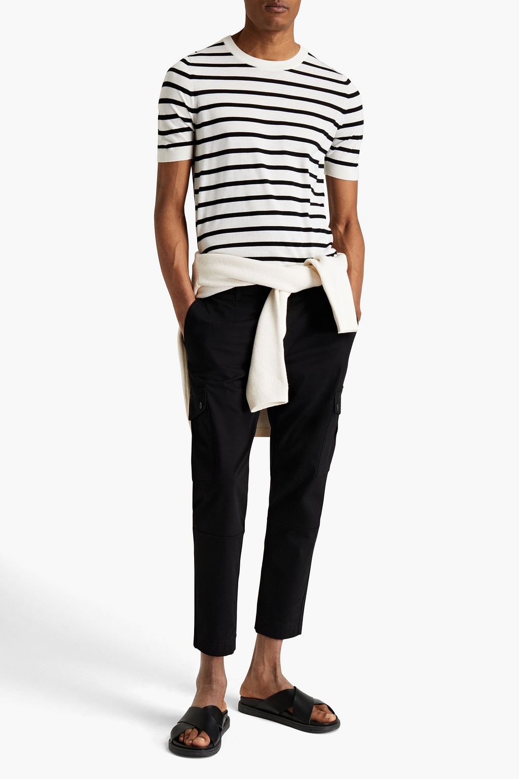 DOLCE & GABBANA Cropped cotton-blend moleskin cargo pants