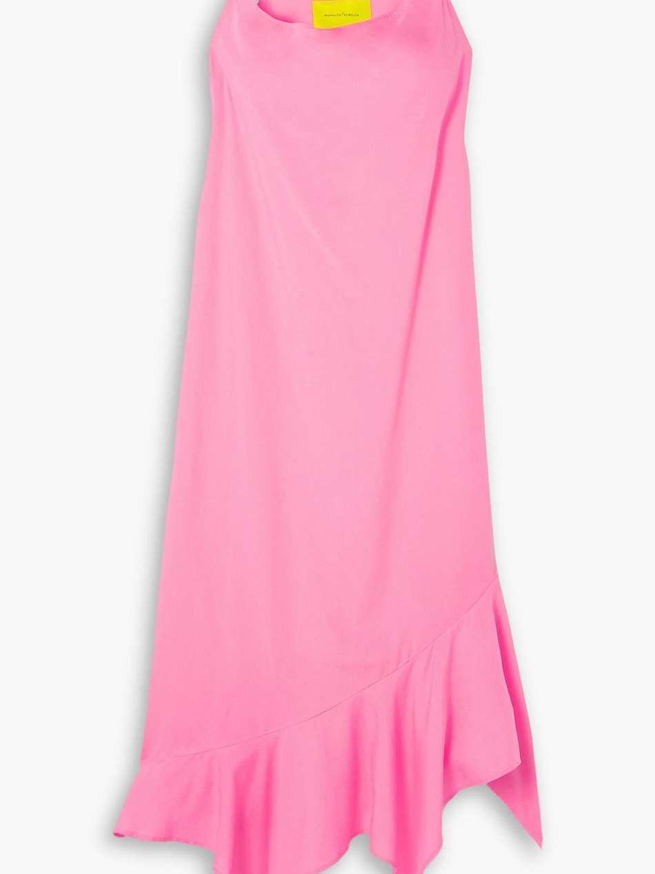 ruffled tencel™ midi slip dress