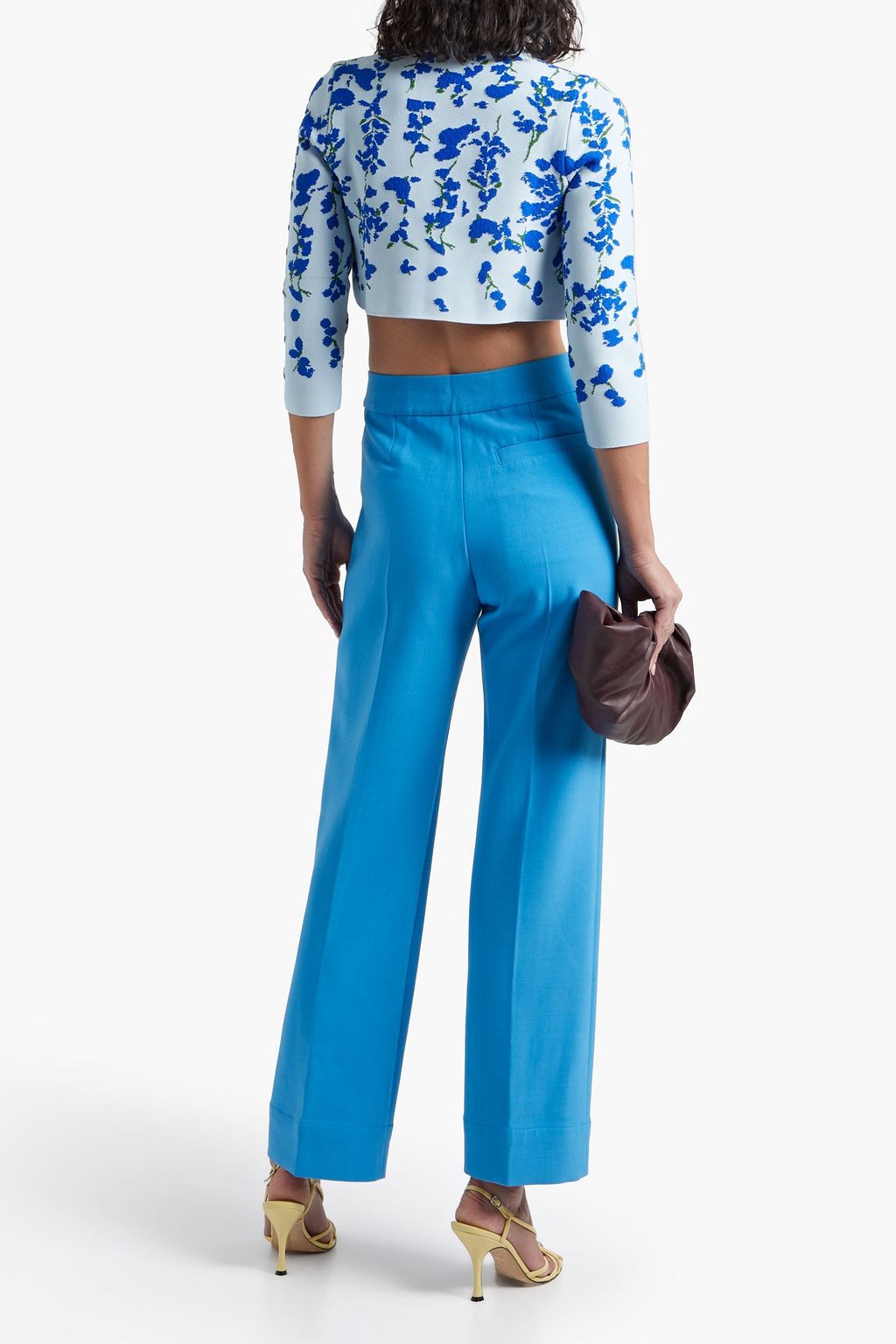 CAROLINA HERRERA Cropped jacquard-knit cardigan