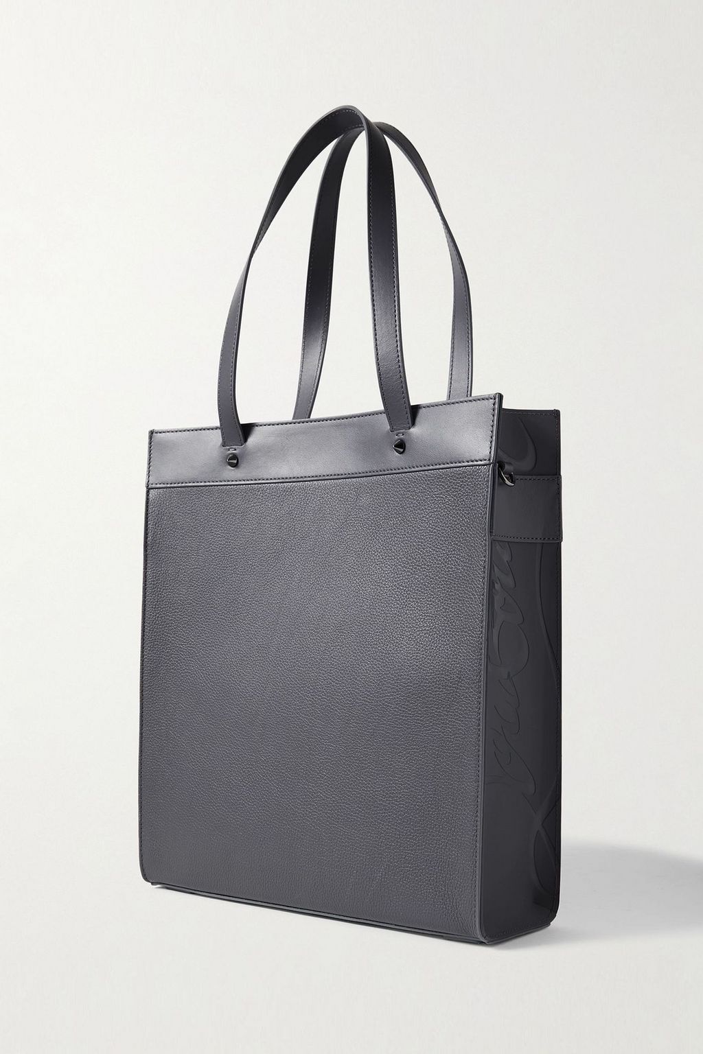 CHRISTIAN LOUBOUTIN حقيبة توت من المطاط والجلد مزينة بدبابيس معدنية