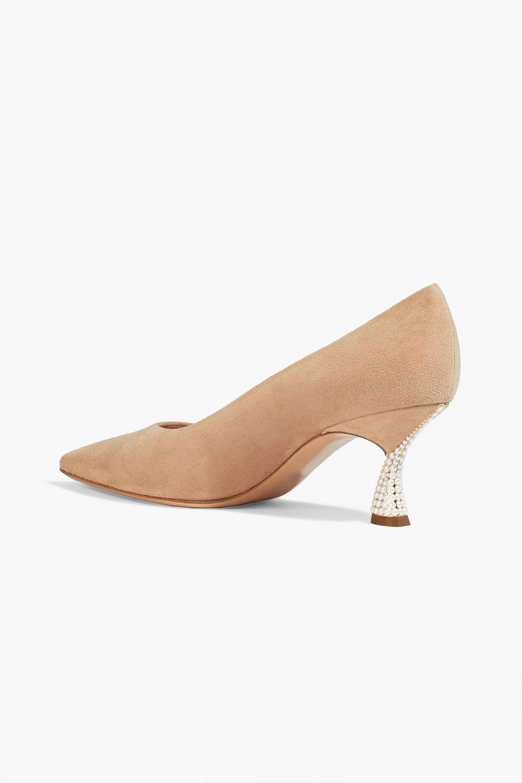 CASADEI Dafne faux pearl-embellished suede pumps