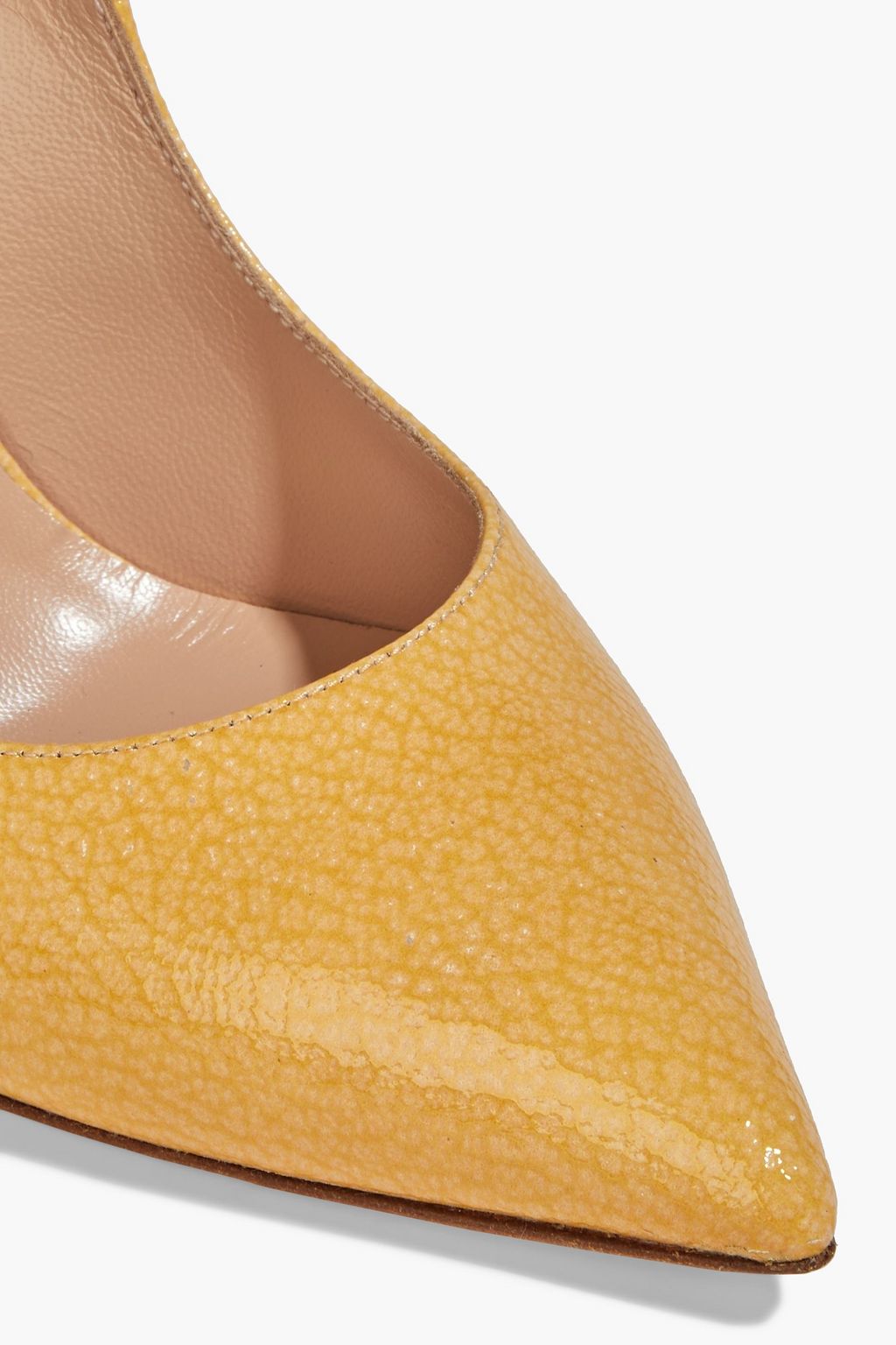 CASADEI Glossed textured-leather pumps