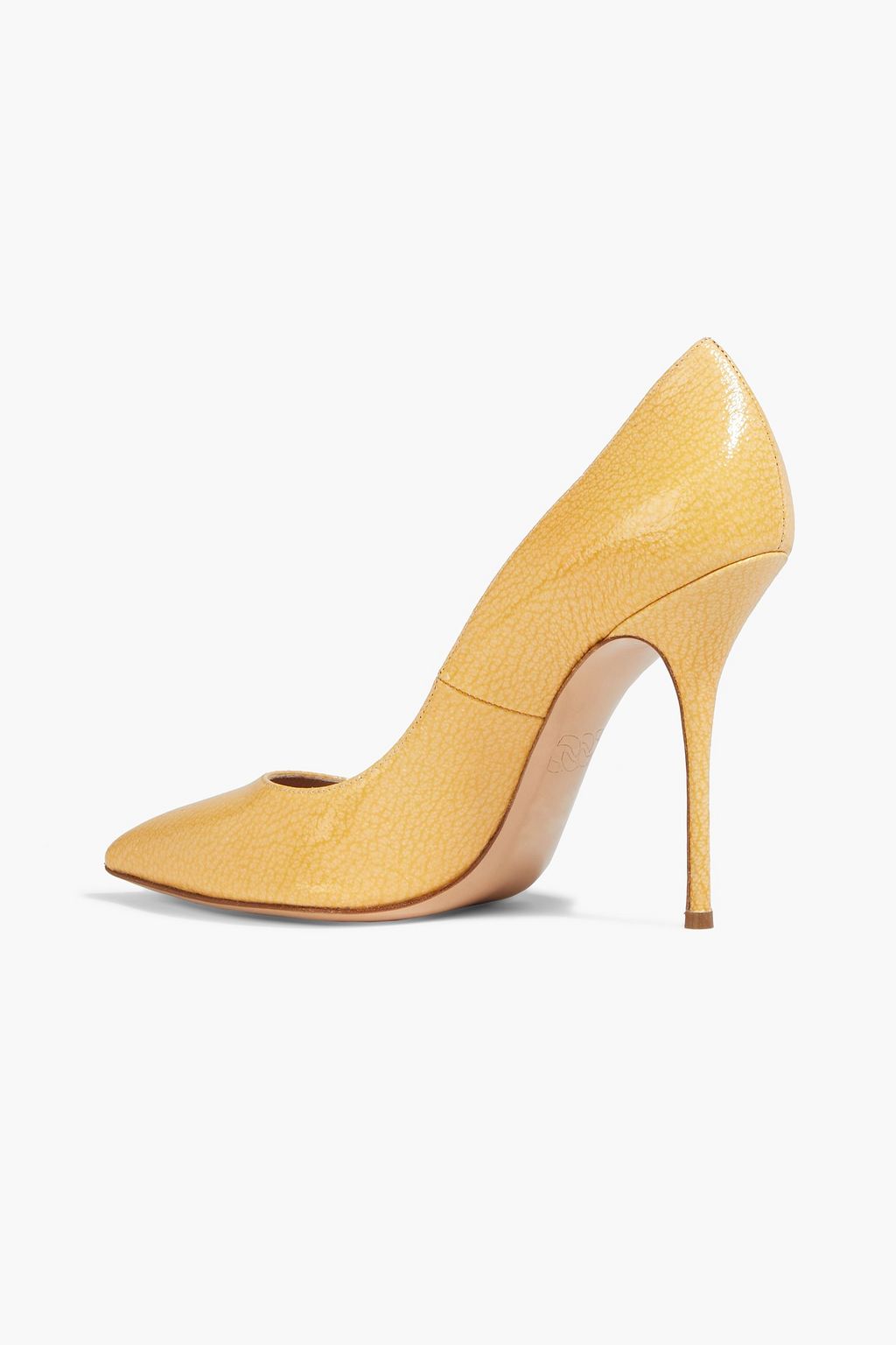 CASADEI Glossed textured-leather pumps