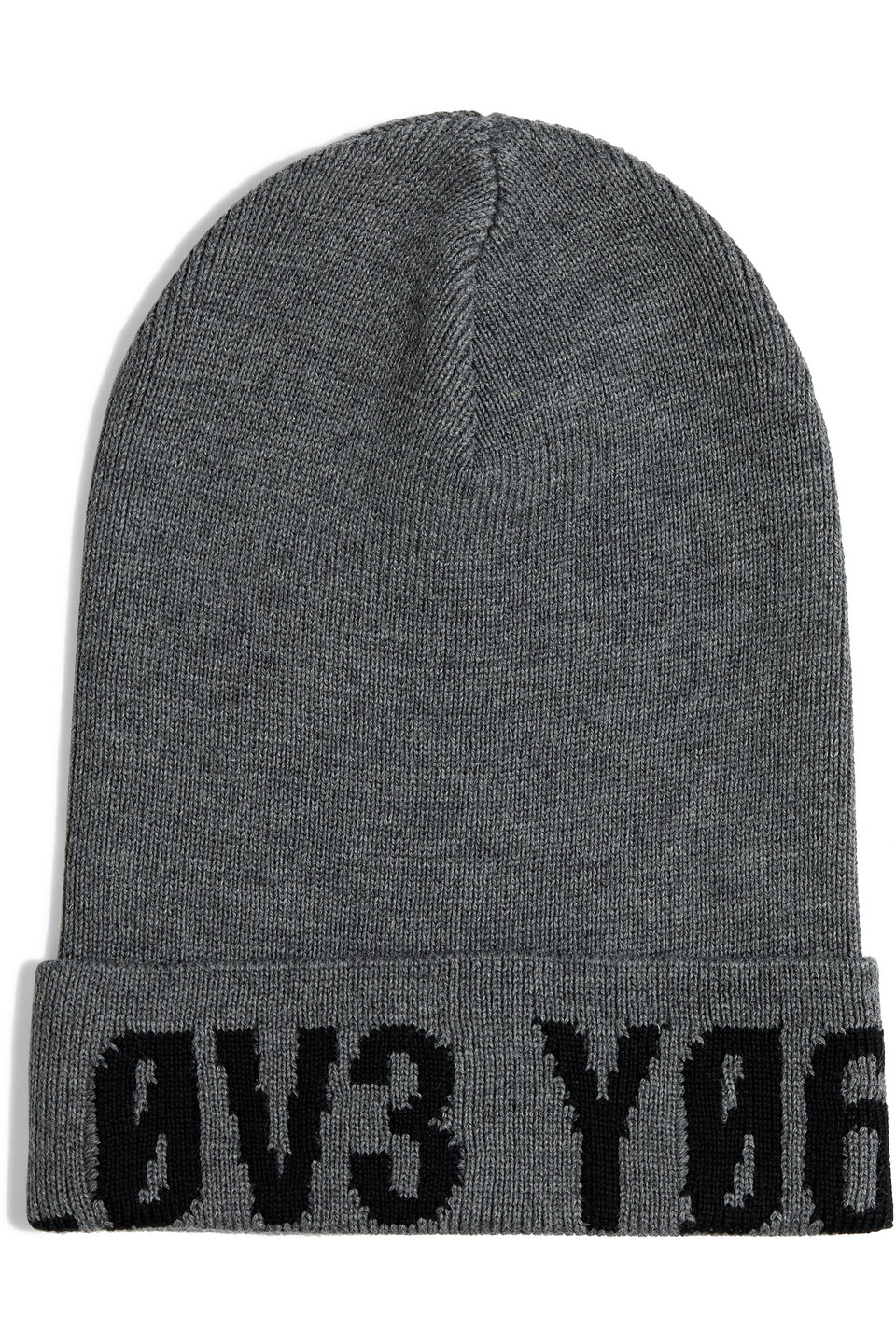 Redv Jacquard-knit Wool Beanie In Dark Gray