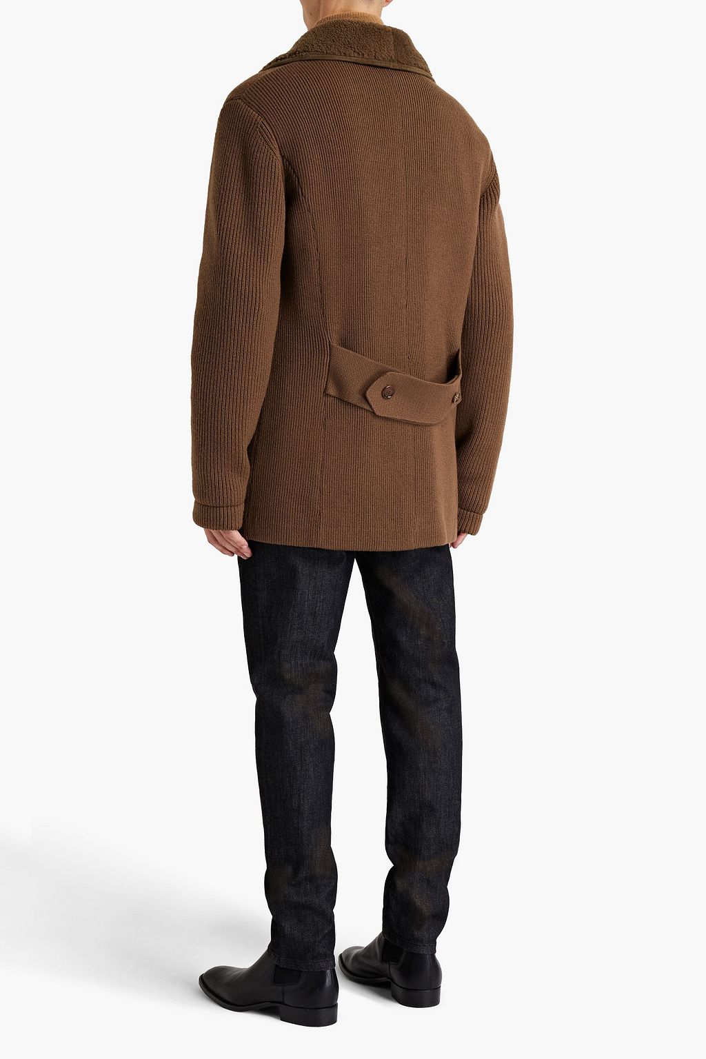 DOLCE & GABBANA Double-breasted ribbed wool-blend coat