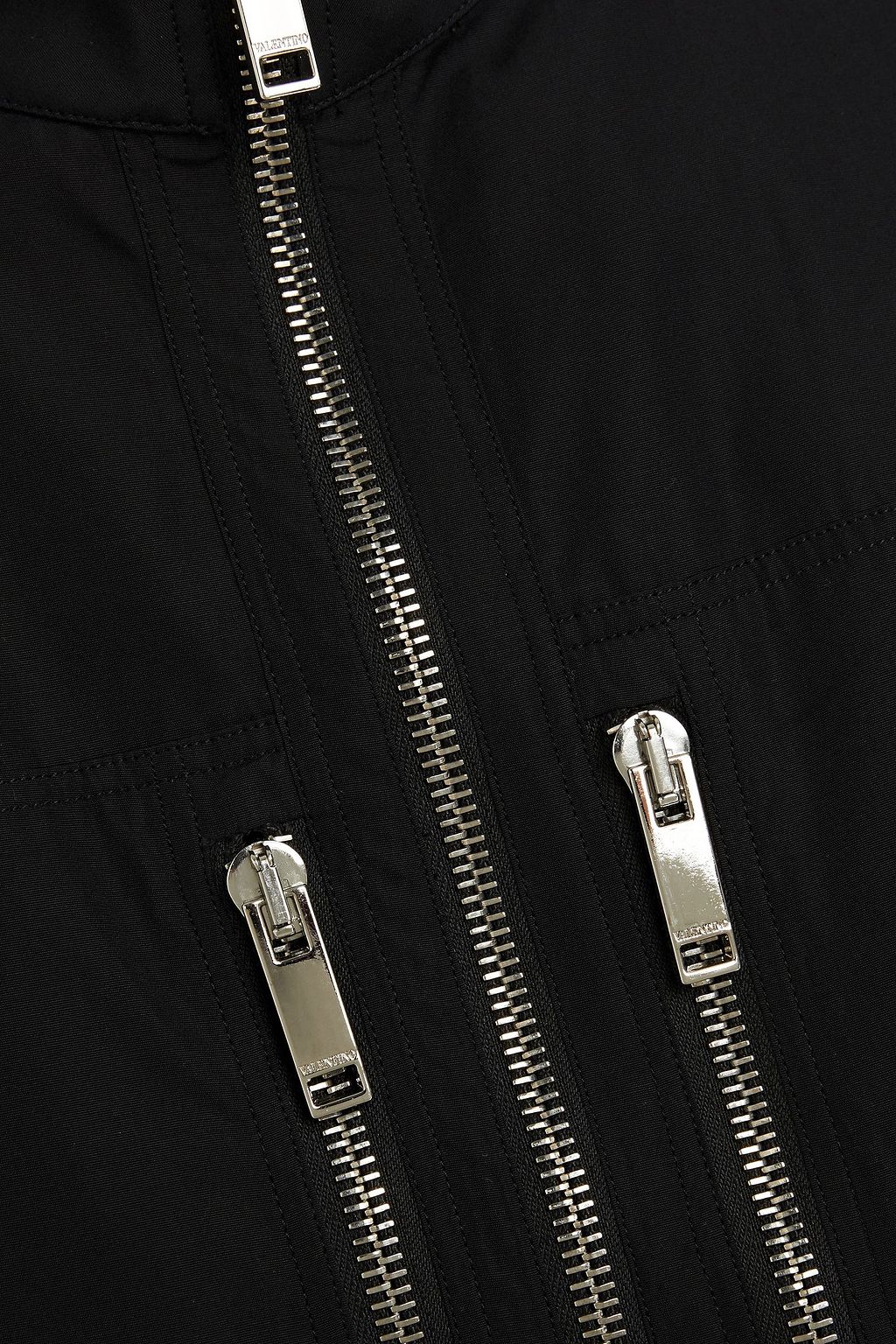 VALENTINO Zip-detailed cotton-poplin shirt