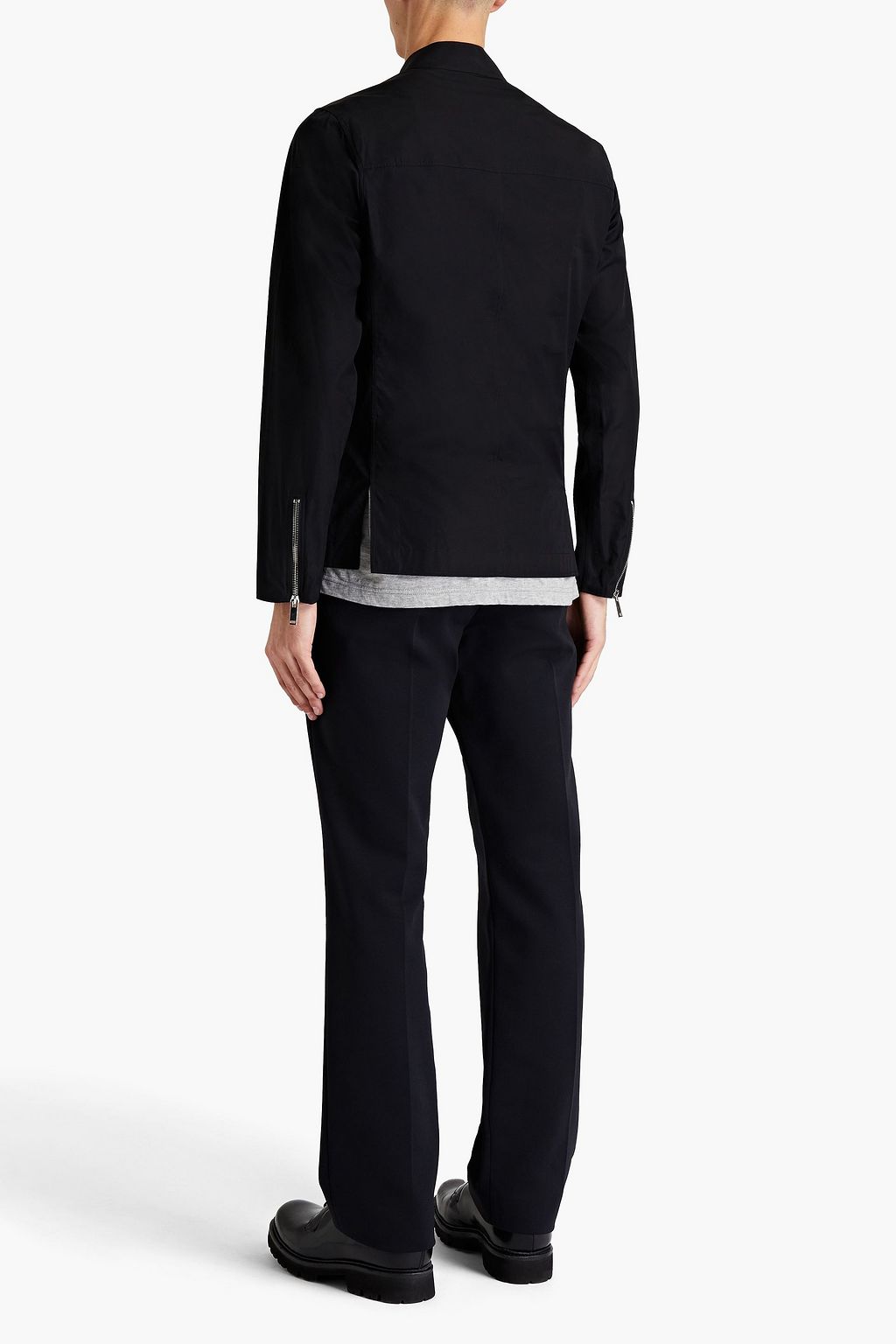 VALENTINO Zip-detailed cotton-poplin shirt