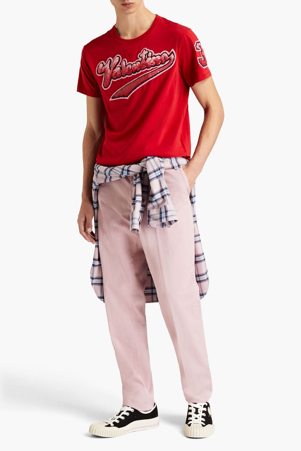 VALENTINO GARAVANI Appliquéd cotton-jersey T-shirt
